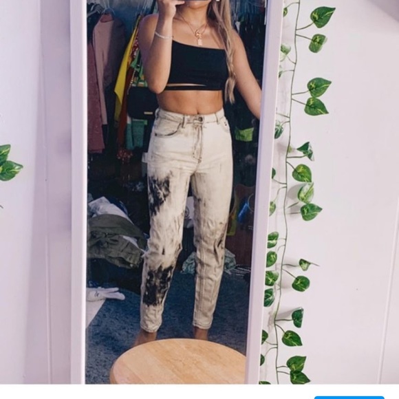 zara bleach dyed mom jeans [00] ♡ - Picture 3 of 4